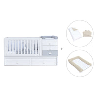 Cuna convertible 70x140 cm en blanco/gris · Sero Bubble K554-M7778