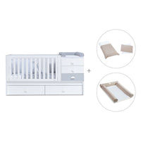 Cuna convertible 70x140 cm en blanco/gris · Sero Bubble K554-M7778