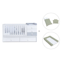 Cuna convertible 70x140 cm en blanco/gris · Sero Bubble K554-M7778