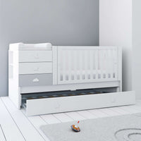 Cuna convertible 70x140 cm en blanco/gris · Sero Bubble K554-M7778