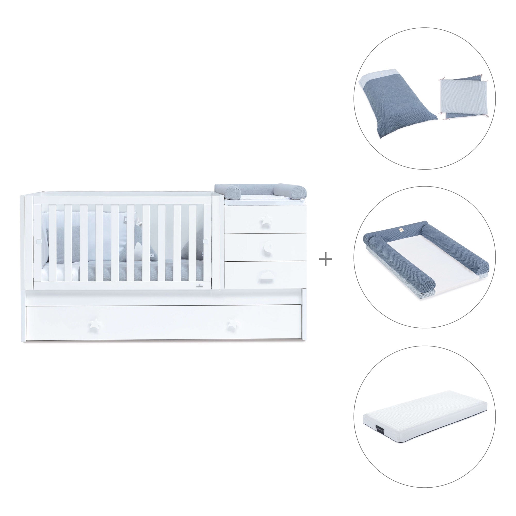 Cuna convertible 70x140 cm en blanco · Sero Bubble K554-M7700
