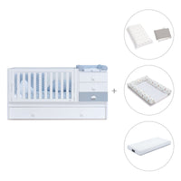 Cuna convertible 70x140 cm en blanco/azul · Sero Bubble K554-M7741