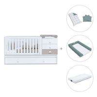 Cuna convertible 70x140 cm en blanco/beige · Sero Bubble K554-M7753