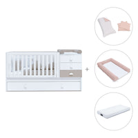 Cuna convertible 70x140 cm en blanco/beige · Sero Bubble K554-M7753