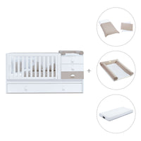 Cuna convertible 70x140 cm en blanco/beige · Sero Bubble K554-M7753