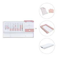 Cuna convertible 70x140 cm blanca/rosa · Sero Bubble Quarzo K554-M7759
