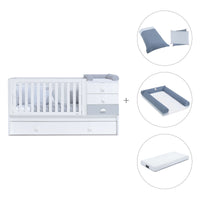 Cuna convertible 70x140 cm en blanco/gris · Sero Bubble K554-M7778