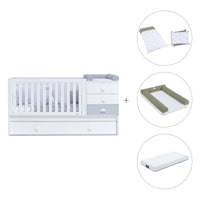Cuna convertible 70x140 cm en blanco/gris · Sero Bubble K554-M7778