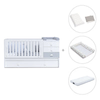 Cuna convertible 70x140 cm en blanco/gris · Sero Bubble K554-M7778