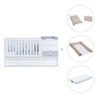 Cuna convertible 70x140 cm en blanco/gris · Sero Bubble K554-M7778