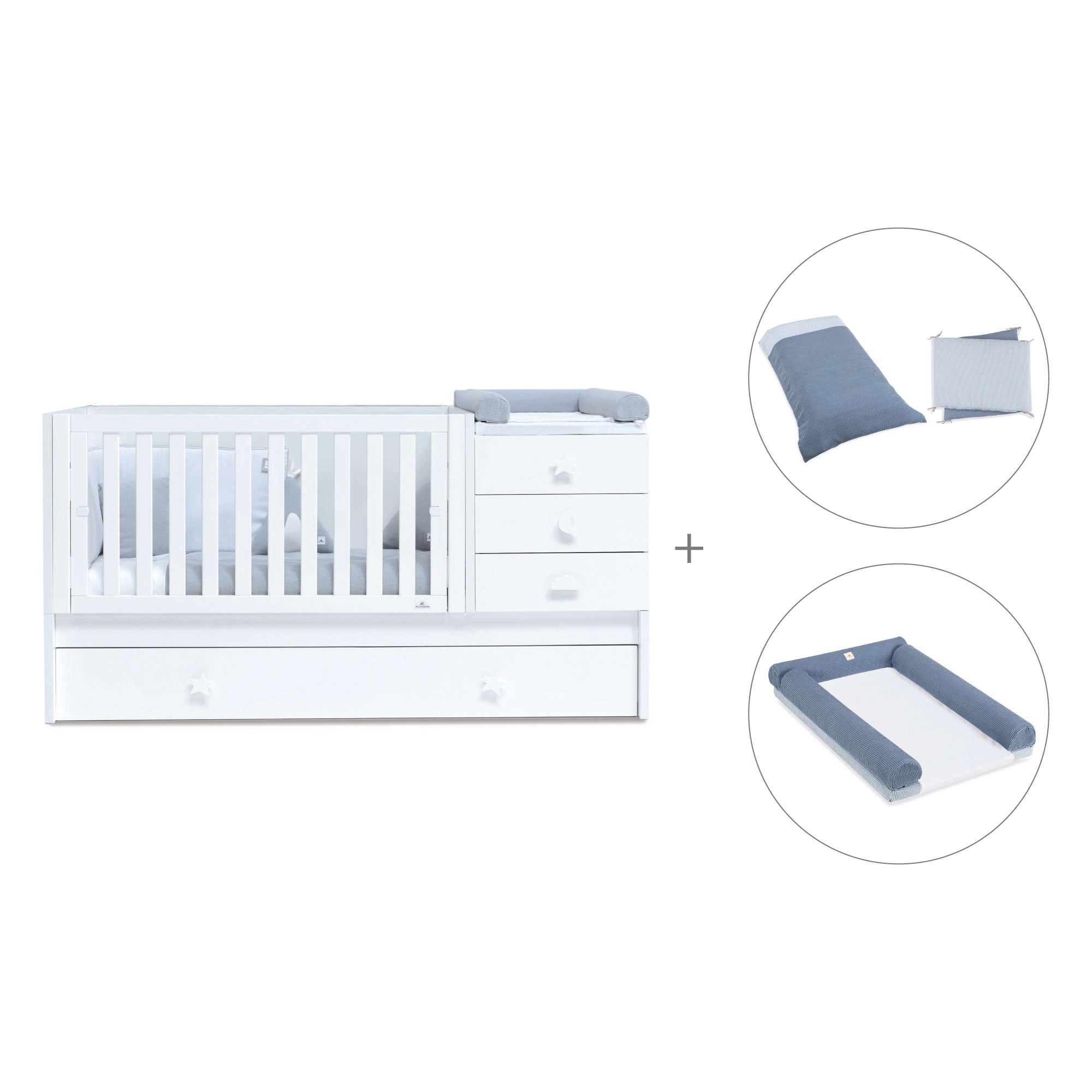 Cuna convertible 70x140 cm en blanco · Sero Bubble K554-M7700