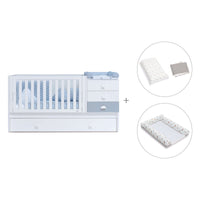 Cuna convertible 70x140 cm en blanco/azul · Sero Bubble K554-M7741