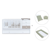 Cuna convertible 70x140 cm en blanco/beige · Sero Bubble K554-M7753