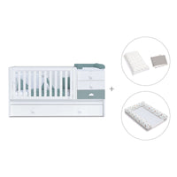 Cuna convertible 70x140 cm blanca/eucalipto · Sero Bubble Eucalyptus K554-M7757