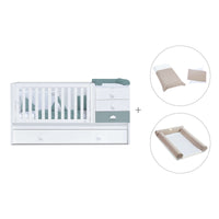 Cuna convertible 70x140 cm blanca/eucalipto · Sero Bubble Eucalyptus K554-M7757