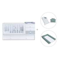 Cuna convertible 70x140 cm en blanco/gris · Sero Bubble K554-M7778