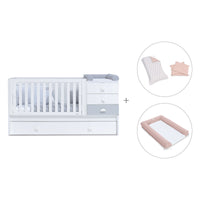 Cuna convertible 70x140 cm en blanco/gris · Sero Bubble K554-M7778