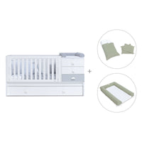 Cuna convertible 70x140 cm en blanco/gris · Sero Bubble K554-M7778