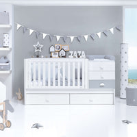 Cuna convertible 70x140 cm en blanco/gris · Sero Bubble K554-M7778