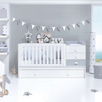 Cuna convertible 70x140 cm en blanco/gris · Sero Bubble K554-M7778