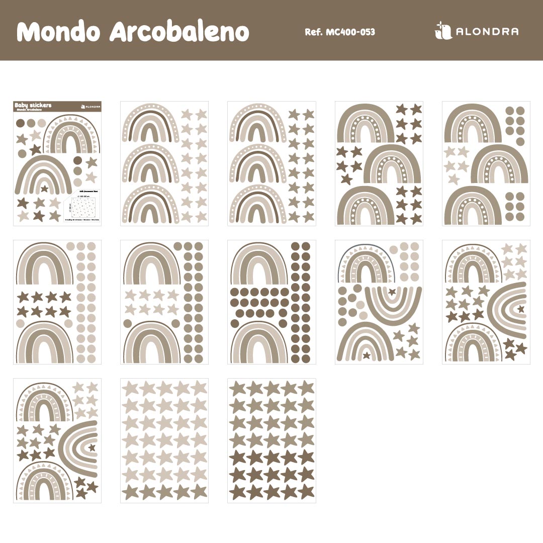 Vinilo de arcoíris pequeños con estrellas · Mondo Arcobaleno MC400