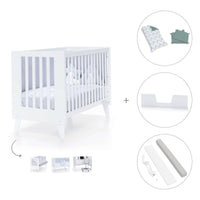 Cuna colecho blanca 60x120 cm (4en1) · Nexo Due White C187D-M7700