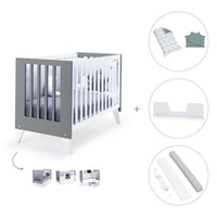 Cuna colecho 60x120 cm (4en1) blanco/antracita · Nexo Due Antracita C187D-M7758