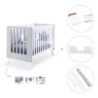 Cuna colecho 60x120 cm (4en1) blanco/gris · Nexo Due Grey C187D-M7778