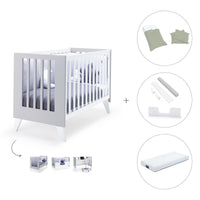 Cuna colecho 60x120 cm (4en1) blanco/gris · Nexo Due Grey C187D-M7778