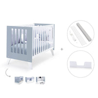 Cuna colecho 60x120 cm (4en1) blanco/celeste · Nexo Due Blu denim C187D-M7741