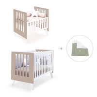 Minicuna y cuna todo en uno (7en1) blanca/beige · Nexo Tre Arena C187T-M7753