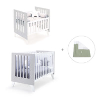 Minicuna y cuna todo en uno (7en1) blanca/gris · Nexo Tre Grey C187T-M7778