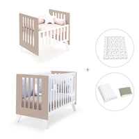 Minicuna y cuna todo en uno (7en1) blanca/beige · Nexo Tre Arena C187T-M7753