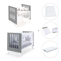 Minicuna y cuna todo en uno (7en1) blanca/antracita · Nexo Tre Antracita C187T-M7758