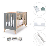 Cuna de colecho 60x120 cm (4en1) madera/antracita · Nexor Due Antracita C187RD-M5895