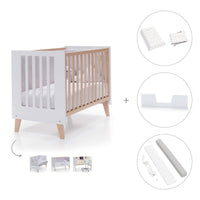 Cuna de colecho 60x120 cm (4en1) madera/blanca · Nexor Due White C187RD-M7795