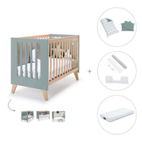 Cuna para colecho 60x120 cm (4en1) madera/eucalipto · Nexor Due Eucalyptus C187RD-M5795