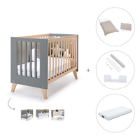 Cuna de colecho 60x120 cm (4en1) madera/antracita · Nexor Due Antracita C187RD-M5895