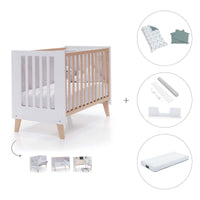 Cuna de colecho 60x120 cm (4en1) madera/blanca · Nexor Due White C187RD-M7795