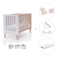 Cuna de colecho 60x120 cm (4en1) madera/blanca · Nexor Due White C187RD-M7795