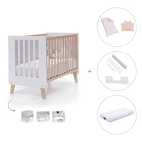 Cuna de colecho 60x120 cm (4en1) madera/blanca · Nexor Due White C187RD-M7795