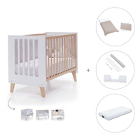 Cuna de colecho 60x120 cm (4en1) madera/blanca · Nexor Due White C187RD-M7795