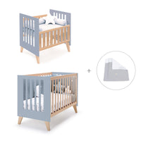 Minicuna convertible en cuna (7en1) madera/azul · Nexor Tre Blu denim C187RT-M4195