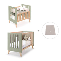 Minicuna convertible en cuna (7en1) madera/verde-oliva · Nexor Tre Erba C187RT-M5695