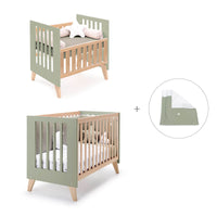 Minicuna convertible en cuna (7en1) madera/verde-oliva · Nexor Tre Erba C187RT-M5695