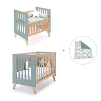 Minicuna convertible en cuna (7en1) madera/verde · Nexor Tre Eucalyptus C187RT-M5795
