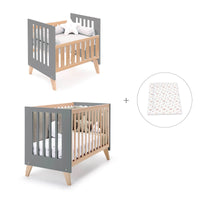 Minicuna convertible en cuna (7en1) madera/antracita · Nexor Tre Antracita C187RT-M5895