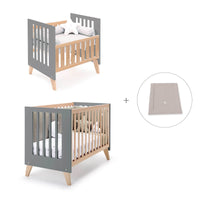 Minicuna convertible en cuna (7en1) madera/antracita · Nexor Tre Antracita C187RT-M5895