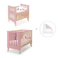 Minicuna convertible en cuna (7en1) madera/rosado · Nexor Tre Quarzo C187RT-M5995