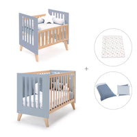 Minicuna convertible en cuna (7en1) madera/azul · Nexor Tre Blu denim C187RT-M4195